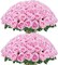 50 Pcs Artificial Pink Roses with Long Stems – Faux Velvet Silk Flowers for DIY Wedding Bouquets, Centerpieces, Party, Home & Bridal Floral Decor